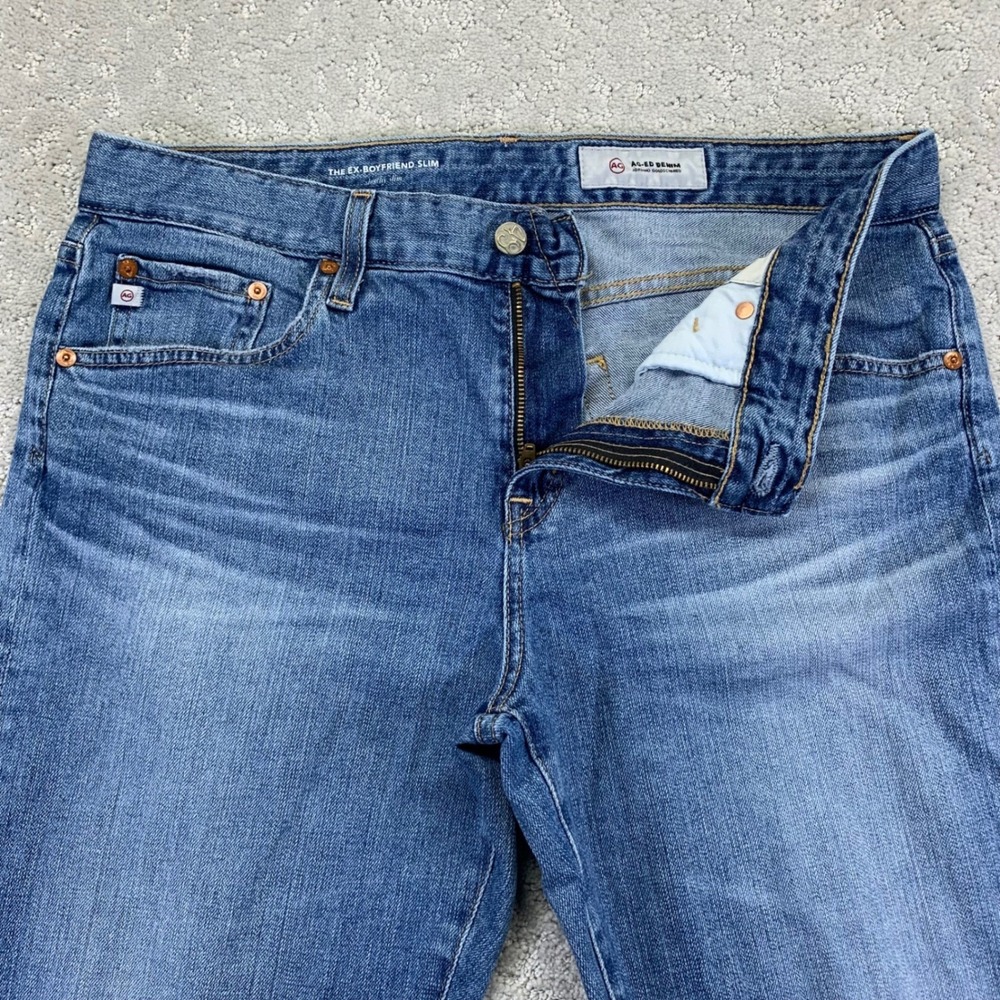 AG Adriano Goldschmied Jeans Womens 31R The Ex Boyfriend Slim Distressed Blue